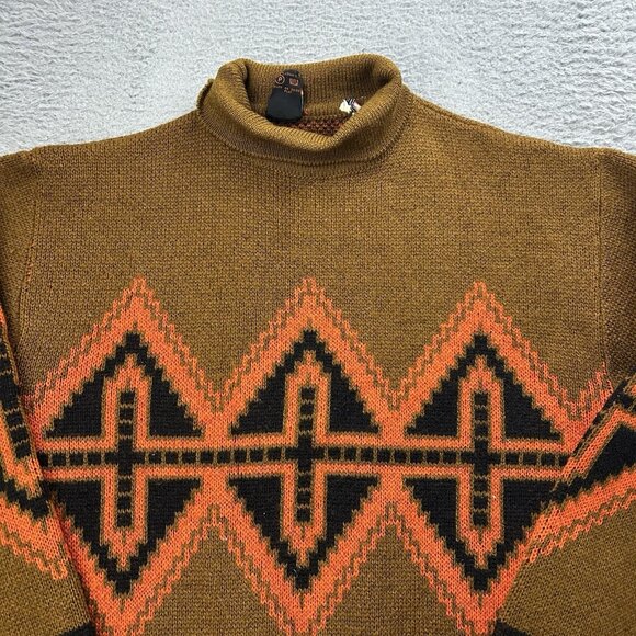 Janus Of Norway Pullover Brown Orange Sweater Wool Women’s Nordic Pattern - Picture 2 of 8